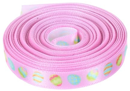 DRESSOOS 1 Rolle Osterband, Osterband Mit Draht, Hasen Verpackungsband, Osterei Ripsband, Seltsames Band, Osterhasen Ripsband, Ripsbänder