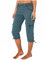 Hose Damen 3/4 Sommer Casual Cargohose Caprihose Wanderhose Leicht Schnell Trocknend Atmungsaktiv Outdoor Freizeithose High Waist Sporthose Trainingshose mit Taschen und Verstellbarem Kordelzug
