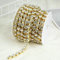 Cadena de copa de cristal esparcido SS28/SS38 de 6 mm y 8 mm, con adorno de copa, de gran tamaño, transparente, para coser, para accesorios de ropa, cristal dorado, 6 mm, 10 yardas por rollo