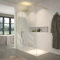 VAROBATH | Mampara de Ducha FRESH Panel Fijo 8mm - Vidrio Templado de Seguridad con Tratamiento Antical (Perfilería Oro Cepillado, 70x200)