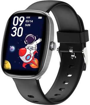 Reloj Inteligente Niños Niñas, Smartwatch Niños con Podómetro, 100 modos deportivos, IP67 Impermeable, Juegos de Rompecabezas, Despertador, Monitor de Sueño, Regalo para niños 6+ años (Gris Oscuro)