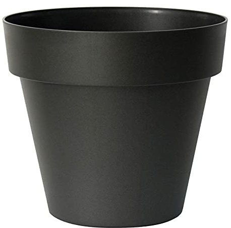 Euro3plast Blumentopf MITU ohne Untersetzer in rund aus Kunststoff 9 Farben und 10 Größen zur Wahl für den Innen- und Außenbereich (Anthrazit, 60 cm)