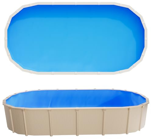 VEVOR Revestimiento para Piscina PVC, Liner para Piscinas Elevadas de Grosor mm, Altura de Pared, Resistente al Desgarro, Frío y Sol para Exterior y Jardín (Ovaladas 375 x 732 cm)