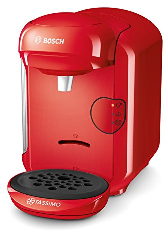 Tassimo Vivy2 Kapselmaschine TAS1403 Kaffeemaschine by Bosch, über 70 Getränke, vollautomatisch, geeignet für alle Tassen, platzsparend, 1300 W, rot