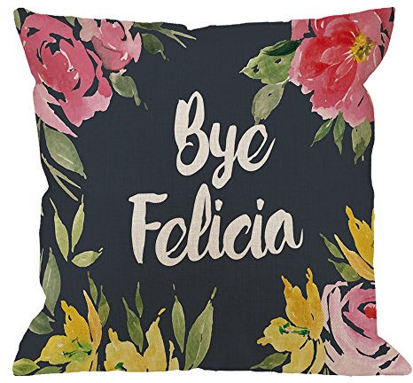 HGOD DESIGNS Kissenbezug mit Blumenmotiv von Felicia, Baumwollleinen, quadratisch, Standard-Kissenbezug für Männer und Frauen, Heimdekoration, Sofa, Sessel, Schlafzimmer, Wohnzimmer, 45,7 x 45,7 cm