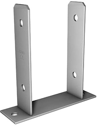 Pollmann®Baubeschläge 4939006 Pfostenträger 121 mm zum Aufdübeln, Edelstahl