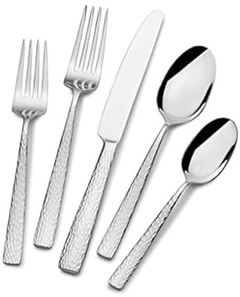 Mikasa Oliver Gleam 18/10 Stainless Steel Flatware Serving Utensils, 65 Piece Set, Silver