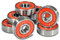 JUCKER HAWAII Longboard Kugellager/Bearings ABEC 7 Rot