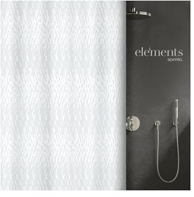 Spirella Kollektion Code, Duschvorhang Textil 240 x 180 cm, 100% Polyester, Weiß