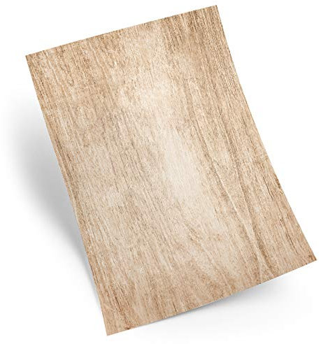 Logbuch-Verlag 25 Blatt Briefpapier in Holz Optik braun beige - vintage Schreibpapier Druckerpapier Bastelpapier DIN A4 100 g/m²