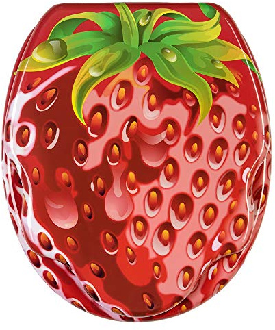 Sanilo Sedile WC, grande scelta di belli copriwater da legno robusto e di alta qualità (Fragola)