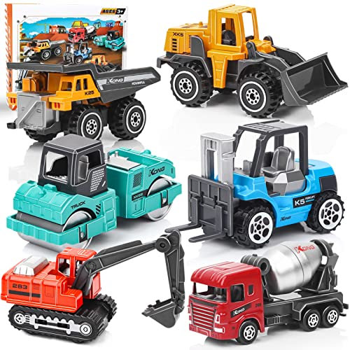 Dreamon Baustellen Fahrzeuge Metall Kunststoff Bagger,Baufahrzeuge Spielzeug Auto (Mehrfarbig)