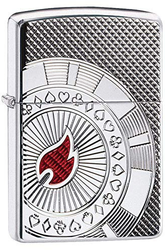 Zippo Armor Poker Chip Design Taschenfeuerzeug, Einheitsgröße