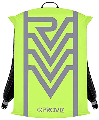 Proviz Classic Waterproof Reflective Backpack Rucksack Cover 35L, Hi Visibility Rain Cover, Yellow