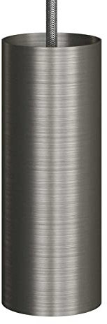 Tub-E14, tubo de metal para foco con portalámparas doble arandela E14 - Titanio satinado