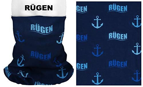 Multifunktionstuch 9 - Gesichtsmaske Schlauchschal Mund Nase Maske Halstuch Maritim hellblau Rügen