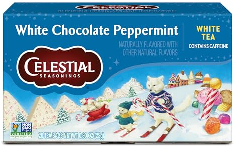 Celestial Seasonings White Chocolate Peppermint White Tea Bags, 20 Tea Bags