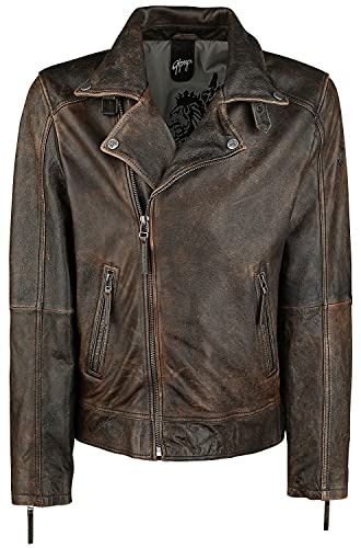 Gipsy Marvin Slim Fit LANTV Männer Lederjacke braun Basics, Casual Wear, Rockwear
