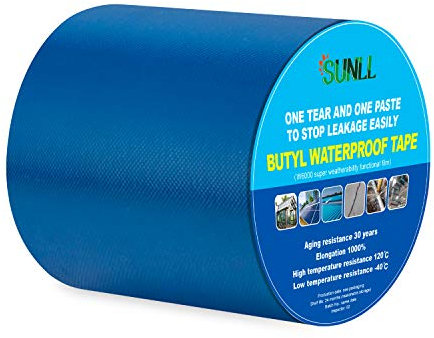 Cinta adhesiva de butilo de 15 cm de ancho x 10 m de largo, tira de conducto de butilo impermeable para reparación de RV, sellado de barco, sala de sol, azulejos esmaltados, parches de goma EPDM, azul
