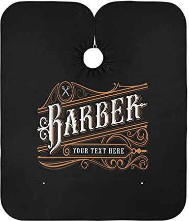 Individueller Friseurumhang mit Vintage Logo, personalisierter professioneller Friseursalon-Umhang, wasserdichter Haarschnitt-Werkzeuge, Bart-Rasier-Lätzchen für Zuhause und Friseurladen, 165 x 140 cm