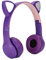 PUSOKEI Cat Ear Headset, Stereo Gaming Headset with 7 Colors RGB Lights, Cat Ear Over Ear Headphones, Wireless Headset for Kids Adults