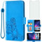 Asuwish Kompatibel mit LG Aristo 1/Phoenix 3/K8 2017/Risio 2/Rebel 2 LTE Wallet Case und Displayschutzfolie aus gehärtetem Glas Flip Handschlaufe Kartenhalter Handyhülle für K4/Fortune/LV3 MS210 blau