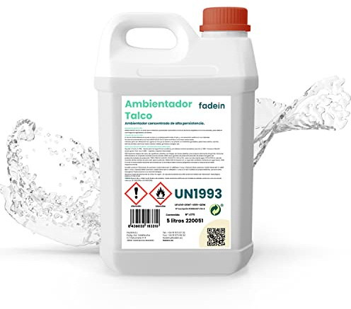 Fadein | Ambientador | Aroma Talco | Empresa | Negocio | Tiendas, Baños, Hoteles, Colegios y Oficinas | Aplicar con Pulverizador | Aromatizador | Garrafa | 5L