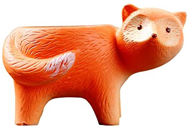 DIYOMR Fensterbank-Keramiktöpfe, Cartoon-Tierform, Pflanzentöpfe, kleiner Blumentopf, Pflanzenbehälter für Heimdekoration, Tischplatte, Fensterbank, Dekoration, Gartendekoration (Fuchs)