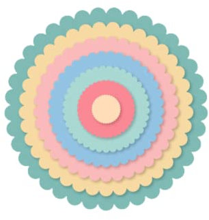 Craftelier - Essential Mini Stanzschablonen Set für Scrapbooking, Basteln und Kartengestaltung | Wellförmiger Kreisen Form - Ungefähre Größe zwischen 1,00 cm und 7,00 cm Durchmesser