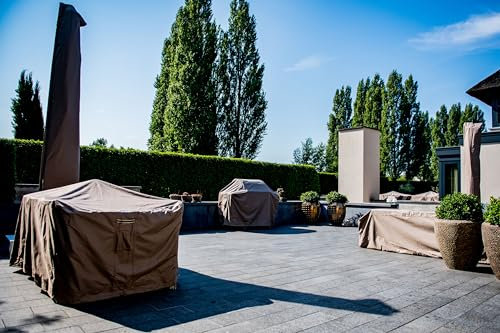 Raffles Covers Eckbank-Schutzhülle 200 x 200 x 80 H: 70 cm | Atmungsaktiv | Wasserdicht | UV - beständig | Doppelt genähte, PU-versiegelte Naht | Elastischer Kordelzug |