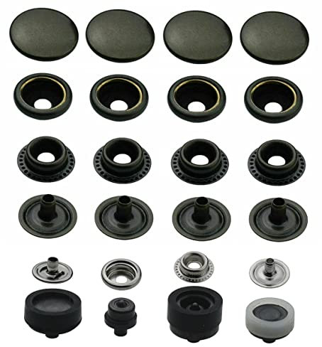 Ringfeder Druckknöpfe + passendes ISTA TOOLS Werkzeug kompatibel mit Prym Vario-Zange, Snaps Buttons Metallknöpfe rostfreie Knöpfe Ringfederverschluss (50 Stück - 12,5 mm)