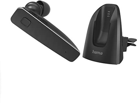 Hama Bluetooth Headset „MyVoice2100“, One-Ear (Mono Headset Bluetooth 5.0, 80 Std. Akku, Wireless Headset für 2 Geräte, Ohrbügel S/L, ideal für Brillenträger, In Ear Ohrpolster S/M/L, Ladekabel 80 cm)