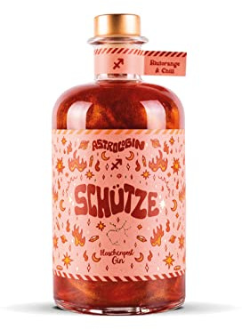AstroloGin - SCHÜTZE Für jedes Sternzeichen ein Farbiger Glitzer Gin mit Blutorange & Chili aus Deutschland 41% Vol (1 x 0,5l)