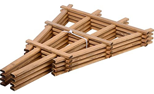 dobar® Green Label 29187FSCe | Dekorative Blumentopf-Rankhilfe Vieste | 4er-Set Rankgitter aus Holz | 37 x 1,4 x 59 cm | Pflanzstütze Gr. XL | Braun