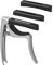 Linrax C3 Kapodaster, 4 in 1 Gitarre Capo mit Bridge Pin Puller, Gitarre Kapo für Akustikgitarre E-Gitarre Klassische Gitarre Bass Ukulele Banjo Mandoline, 3 Silikonköpfe, Gitarre Zubehör, Silber