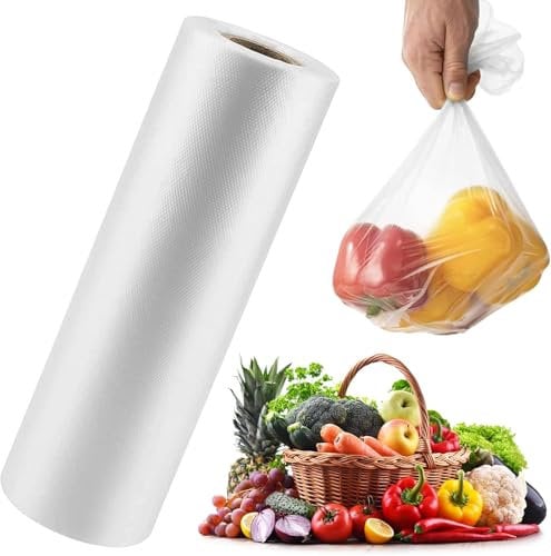 Clearly Freezer Bags, 150 Plastic Bags on a Roll, Food-Grade Food Storage Bags, Large 9x14x18 Sandwich Bags, Freezer Storage Bags for Home Use, Butchers, Restaurants, Catering Events and More
