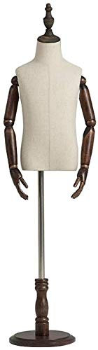 Schaufensterpuppe, Schneiderpuppe, Kleiderform, Kinderschneiderpuppe, Schaufensterpuppe, Büste, Schneiderinnen, Display, antiker Massivholzsockel, höhenverstellbar (B, XL