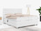 MKS MEBLE Boxspringbett 140x200 elektrisch verstellbar 7-Zonen Taschenfederkern Matratze inkl Visco Topper Bett 140x200 mit Motor Polsterbett Motorbett - Elektro - Weiß Kunstleder - H3
