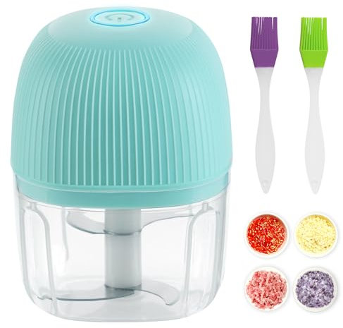 Hachoir Électrique à Légumes Sans Fil Mini 250ML,Rechargeable Presse-ail Rapeuse Legume,Robot Culinaire Portable,Chili,Viande et Épices,Ustensiles de Cuisine