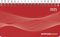 Zettler - Querkalender Mini 2025 rot, 15,6x9cm, Bürokalender mit 128 Seiten, 1 Woche auf 2 Seiten, Tages- und Wochenzählung, Monatsübersicht, Spiralbindung und internationales Kalendarium