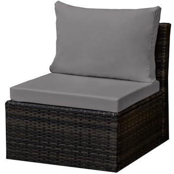 Kosiproducts Replacement Rattan Seat Pads Water Resistant for Outdoor Patio Garden Seating [Grey, Seat Only 65x65x7]