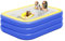 Inflatable Paddling Pool, Rectangular Indoor Outdoor Garden Family Swimming Pool for Kids Toddlers Adult (210x145x56cm)