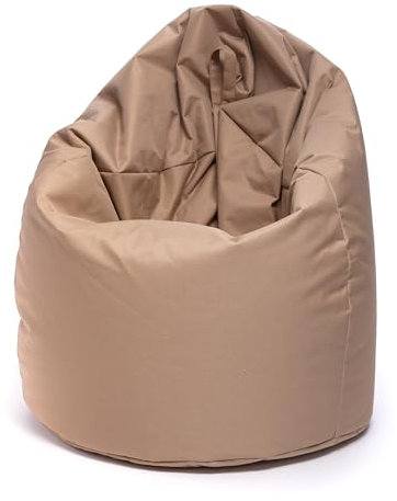 Ecopuf - Sako Pouf Sessel Outdoor - Sitzsack Kinderzimmer - Wasserfester Stoffsack - Entspannungssessel - Wohnungseinrichtung - Sessel Größe XL - 85x135cm, Beige Nc17
