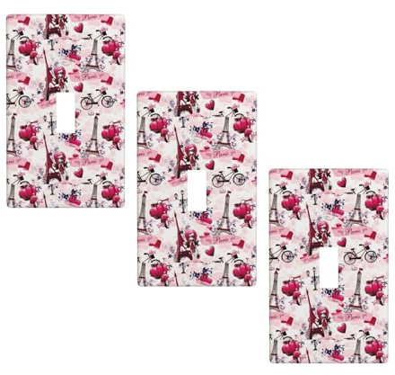 Paris Eiffelturm Frankreich Druck 1-Gang Lichtschalter-Abdeckung, Einzel-Kipp-Wandplatte für Küche und Badezimmer