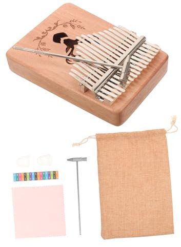 Quadratisches Mbira Aus Holz 17 Tasten Daumenklavier Für Erwachsene Und Kinder Fingerklavier Mit Schalllöchern