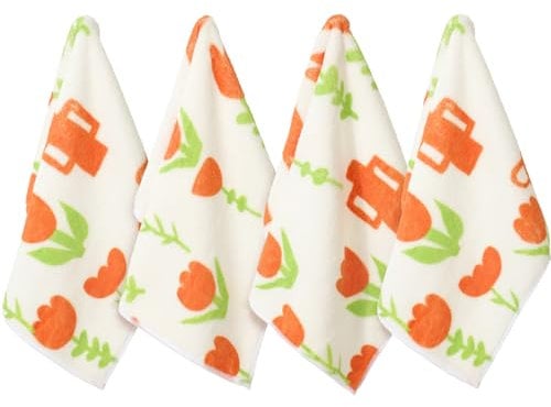 PHOGARY Lingette Démaquillante Lavable en Microfibre, 4 Serviette Visage Skincare, Lingettes Petite Serviette Main Gant de Toilette Microfibre Chiffon Microfibre, Douces pour la Peau (12 x 14)