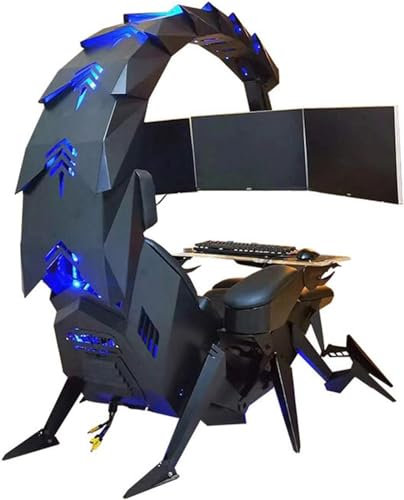 Family Super Deluxe Racing Executive Office Cockpit Gaming Station Video Gaming Chair Computer Table And Chair High-Back Swivel with Headrest Lumbar Support