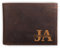 INBLUE Personalisierte Leder Geldbörse Herren Benutzerdefinierte Initialen und Name Gravierte Bifold Geldbörse mit Monogramm Geschenke für Papa Vatertag (B3: Dunkelbraun, 2 Buchstaben)