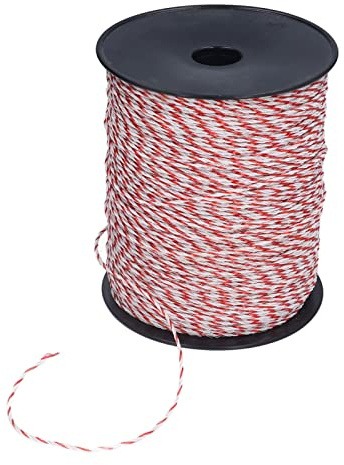 Electric Fence Rope 500m 2mm Polywire with Stainless Steel Conductors for Livestock Horses Cows Sheep Farm Pasture Electric Fencing System Grazing Control