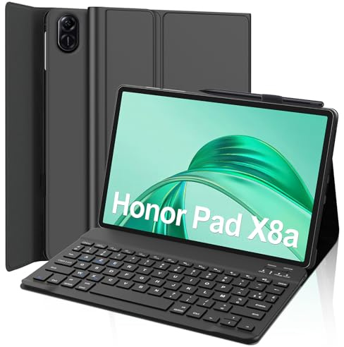 WAVATA Clavier pour Honor Pad X8a 11 2024, Noir | Étui Clavier pour Honor Pad X8a 2024 Magnétique Amovible Bluetooth Français AZERTY Layout